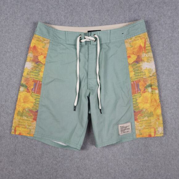 RVCA Board Shorts Mens Size 29 Cut Palm Drawstring Pocket Swim - Picture 1 of 15